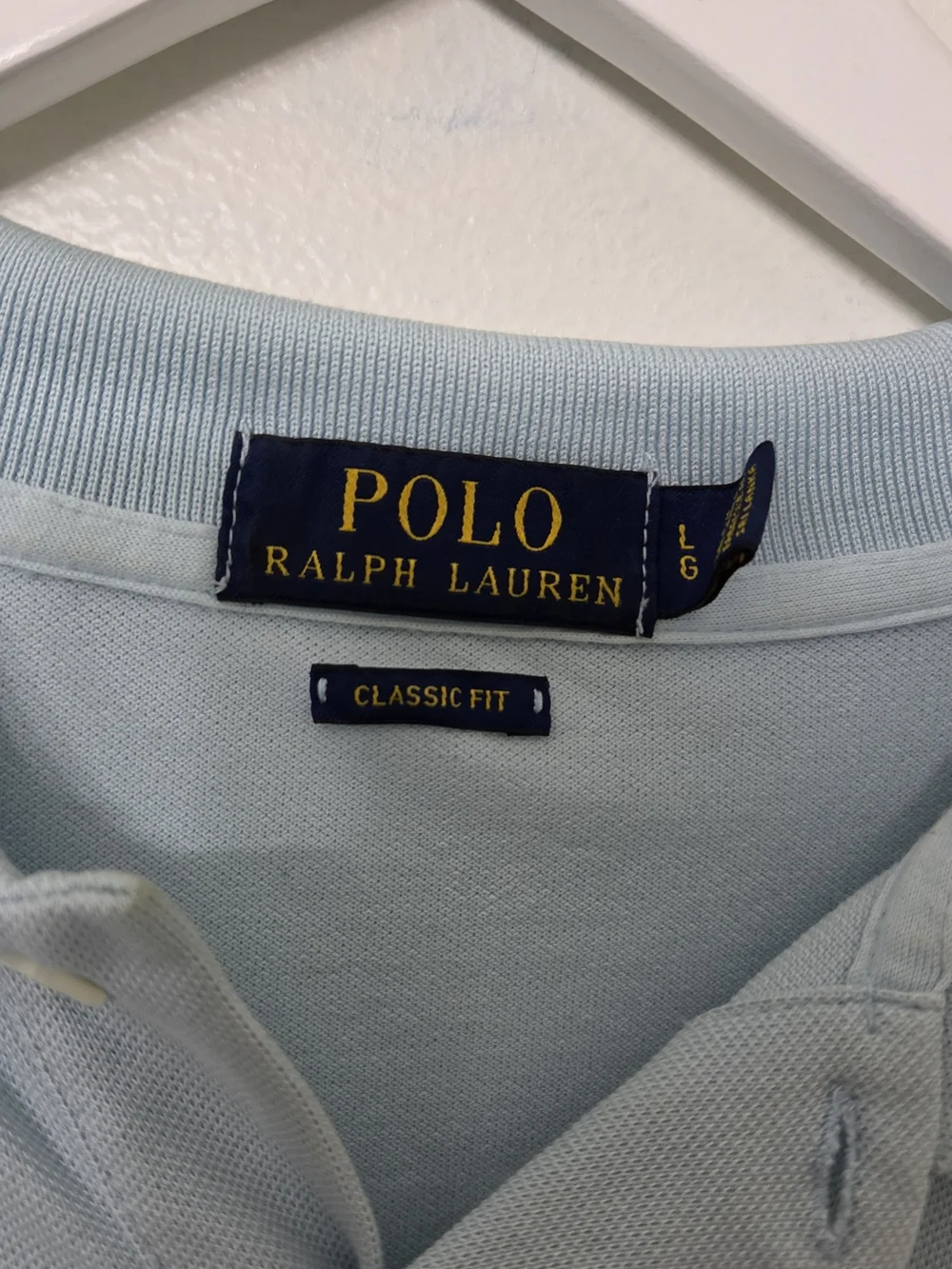 Polo by Ralph Lauren Men's Light Blue Classic Polo Shirt Large